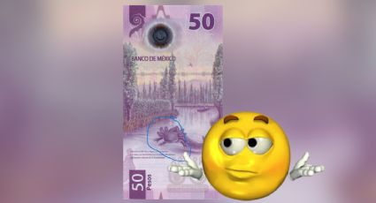 La extraña marca de tinta azul que rodea al ajolote en el billete de 50; ¡ahora vale un millón!