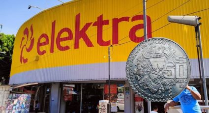 ¿Cuánto paga Elektra por una moneda antigua de 50 pesos de Coyolxauhqui en abril y mayo 2025?