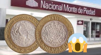 ¿Cuánto me dan por mi MONEDA de 10 nuevos PESOS con centro de plata en Monte de Piedad?