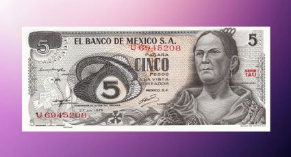 El RARO billete antiguo de 5 pesos con la imagen de “La Corregidora” que se VENDE en 1 millón