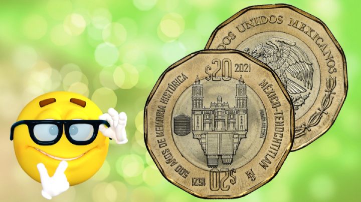 Moneda de 20 pesos se vende en 2 millones por diseño con ciudad azteca premiada a nivel mundial
