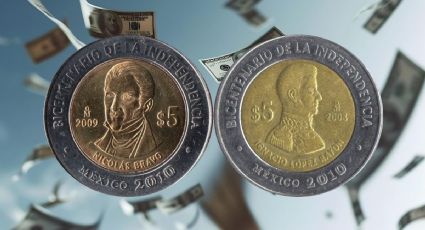 Colección de monedas conmemorativas de 5 pesos se venden en 100,000 por ser del Bicentenario de la Independencia