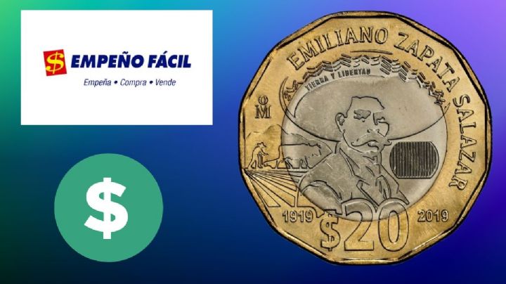 ¿En cuánto me compra Empeño Fácil mi moneda de 20 pesos de Emiliano Zapata en julio 2025?