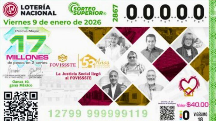 Resultados del Sorteo Superior de la Lotería Nacional; números ganadores del 9 de enero