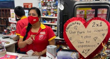 Con esta promoción de chocolates, una empleada de Oxxo demostró su creatividad para el marketing