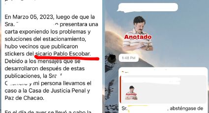 Denuncian a persona por usar sticker de Pablo Escobar en grupo vecinal