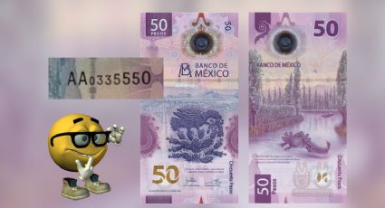 El billete de 50 pesos del ajolote de serie AA con 'dobles dígitos': ¡Cuesta 4 millones!