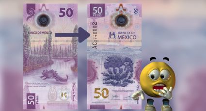 El billete de 50 pesos del ajolote con el número de serie AA 'manchado' ¡Vale 100 mil!