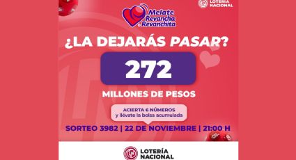 Resultados Melate, Revancha y Revanchita 3982 HOY 22 de noviembre 2024: GANADORES