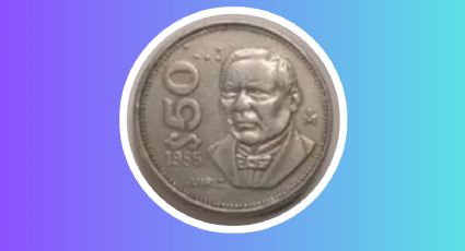 Venden en medio millón esta moneda de 50 pesos con el rostro de Benito Juárez