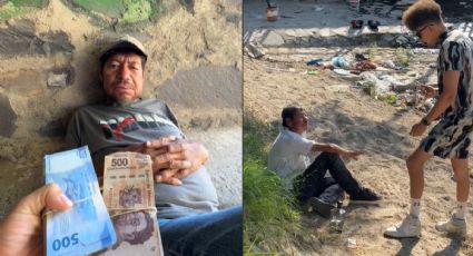 Tiktoker regala 100 pesos a indigente que vivía debajo de un puente y el resultado fue sorprendente