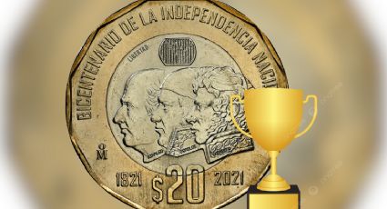 Por ganar importante premio mundial, venden moneda de 20 pesos conmemorativa al Bicentenario de la Independencia en casi 3 millones