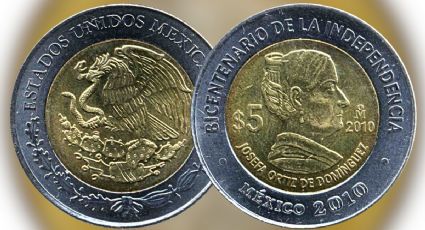 La moneda de 5 pesos, acuñada en 2010, que se vende hasta en 500 mil pesos