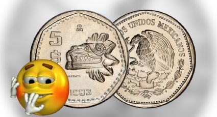 El extraño error de acuñación de esta moneda de 5 pesos con la imagen de Quetzalcóatl