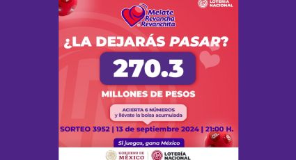 Resultados Melate, Revancha y Revanchita 3952 HOY 13 de septiembre 2024: GANADORES