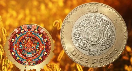 La MONEDA de 10 pesos que se vende en medio millón por su diseño de Tonatiuh, dios del Sol