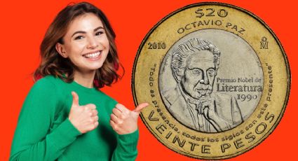 Moneda de 20 pesos se vende en 3 millones por tener la imagen de Octavio Paz