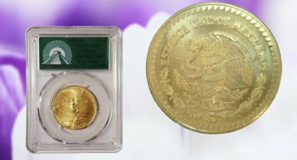 La MONEDA de oro mexicana que se vende en casi 50,000 pesos por su etiqueta verde