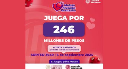 Resultados Melate, Revancha y Revanchita 3949 HOY 6 de septiembre 2024: GANADORES