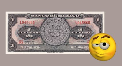 El billete antiguo de 1 peso con el calendario azteca que se vende en medio millón