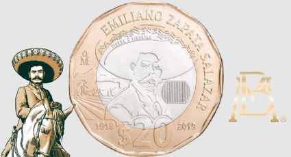 La moneda de 20 pesos de Emiliano Zapata Salazar que se vende en 2 500 000 por su diseño dodecagonal