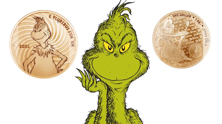 Así luce la moneda de oro del Grinch por la que coleccionistas pagarían hasta 130,000 pesos; solo hay 100 piezas acuñadas