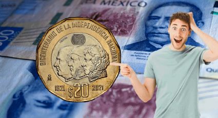 Esta moneda de 20 pesos de Bicentenario con error de centro desalineado se vende hasta en 7 millones