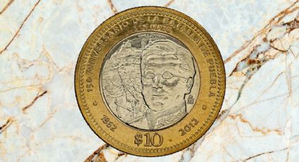 Moneda de 10 pesos se vende en 1 millón por su diseño con escena de la lucha mexicanos y franceses