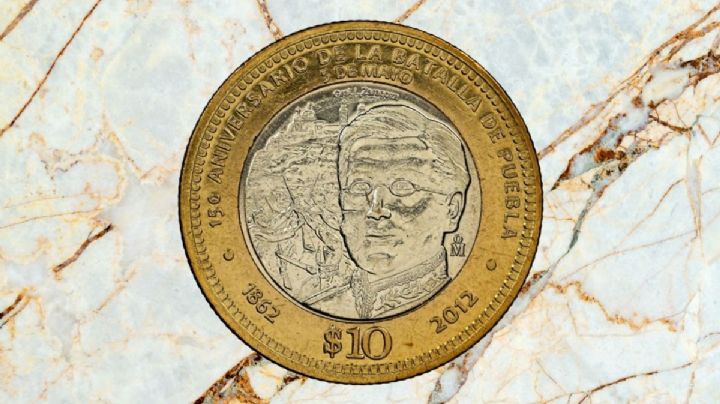 Moneda de 10 pesos se vende en 1 millón por su diseño con escena de la lucha mexicanos y franceses