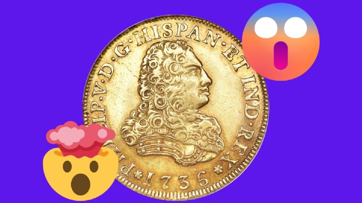 La MONEDA de ORO colonial, conocida como 'pelucona', que se venderían hasta en 1 millón de pesos