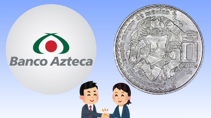 ¿Cuánto me da Banco Azteca por mi moneda antigua de 50 pesos en la segunda quincena de junio?
