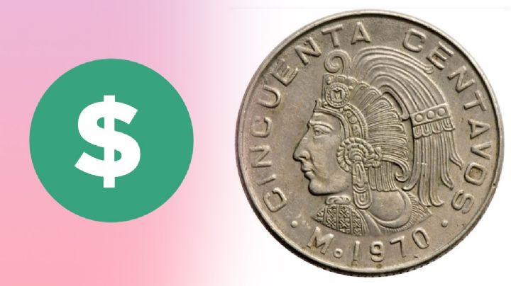 El set de monedas antiguas de 50 centavos que se vende en 720 mil pesos por su cabeza de Palenque