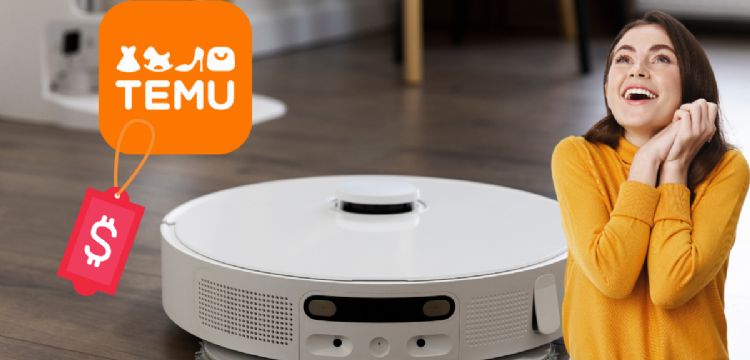 Temu remata aspiradora robot inteligente con función de mopa por menos de 200 pesos